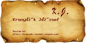 Krsnyák József névjegykártya